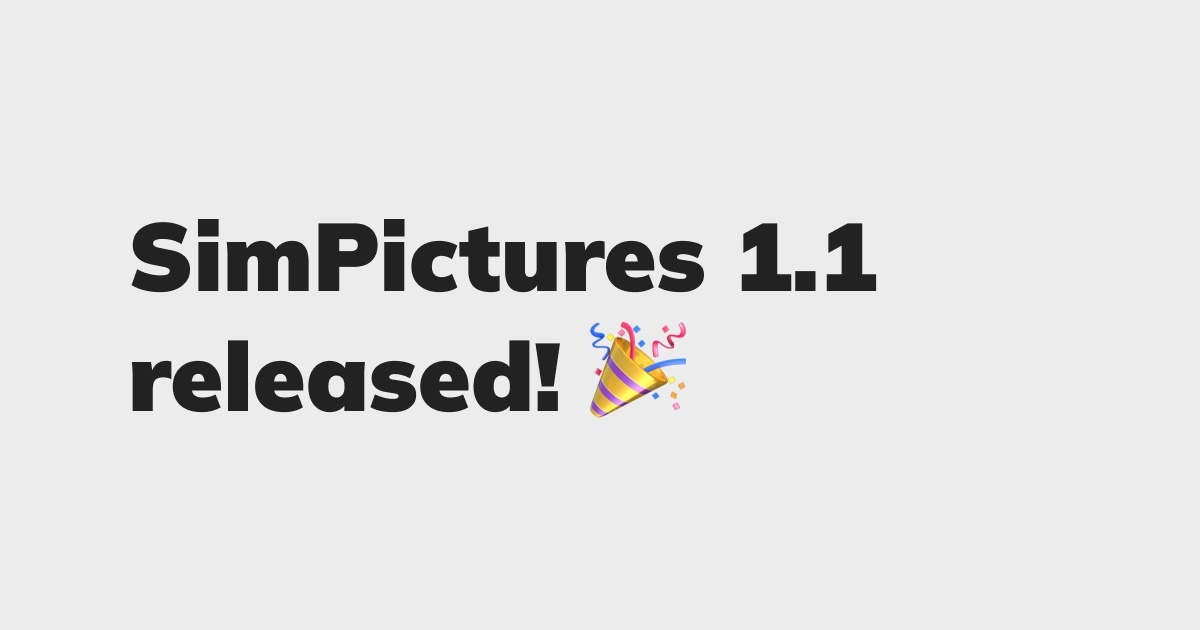 SimPictures 1.1 Released!